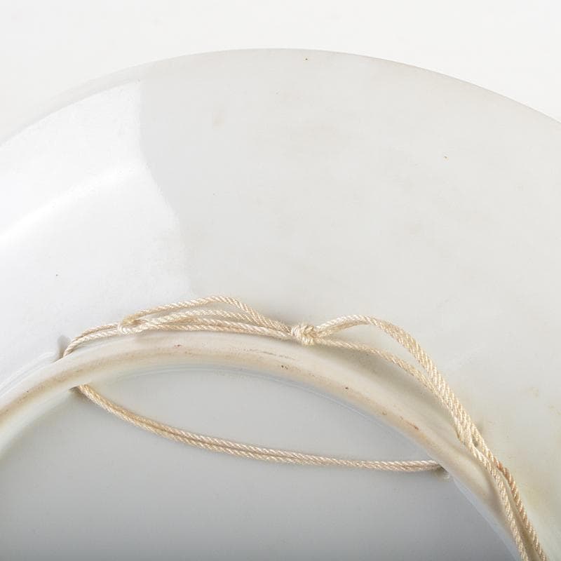 伊万里焼　古伊万里　錦手　南蛮人黒船文　飾皿　在銘　N　R6747