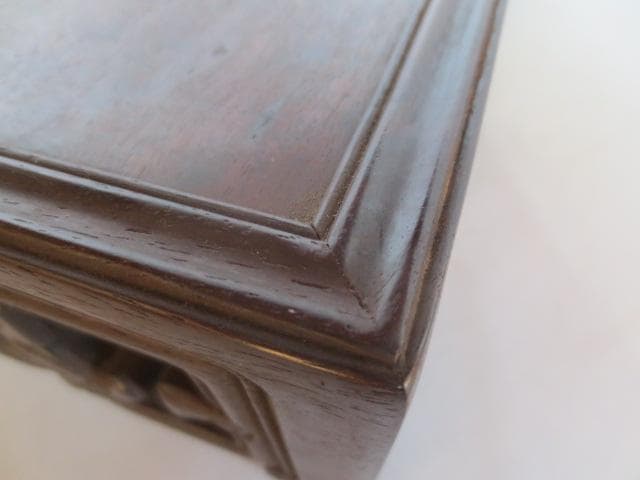 R7/10/6-1　唐木花台　香炉卓　天葡萄杢　盆栽水石花台　幅約38㎝