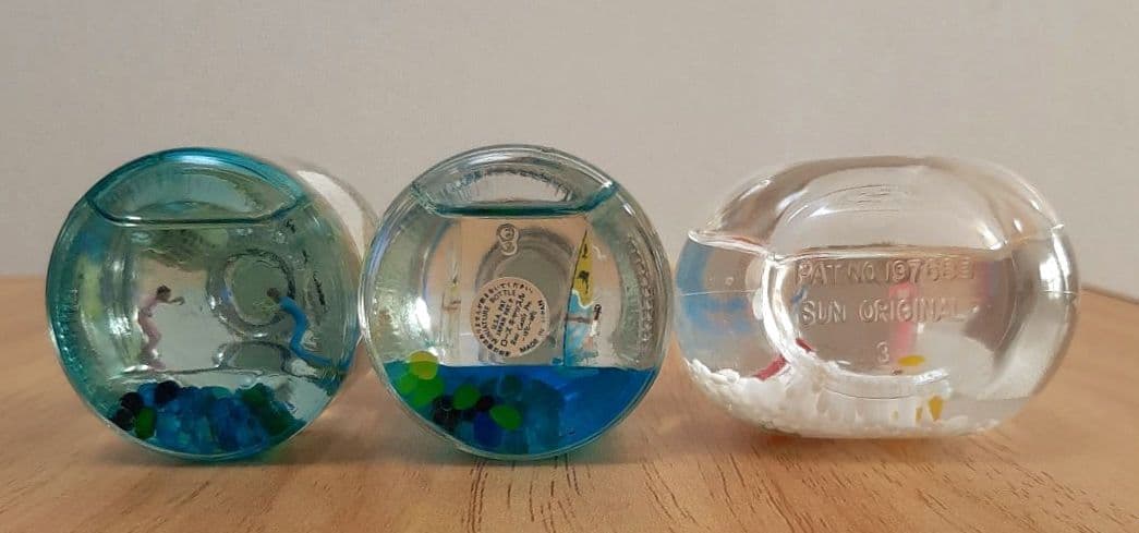 オイルドーム ミニチュアボトル サーフィン スキー ハングライダー ガラス細工