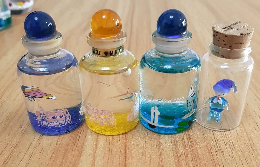 オイルドーム ミニチュアボトル サーフィン スキー ハングライダー ガラス細工