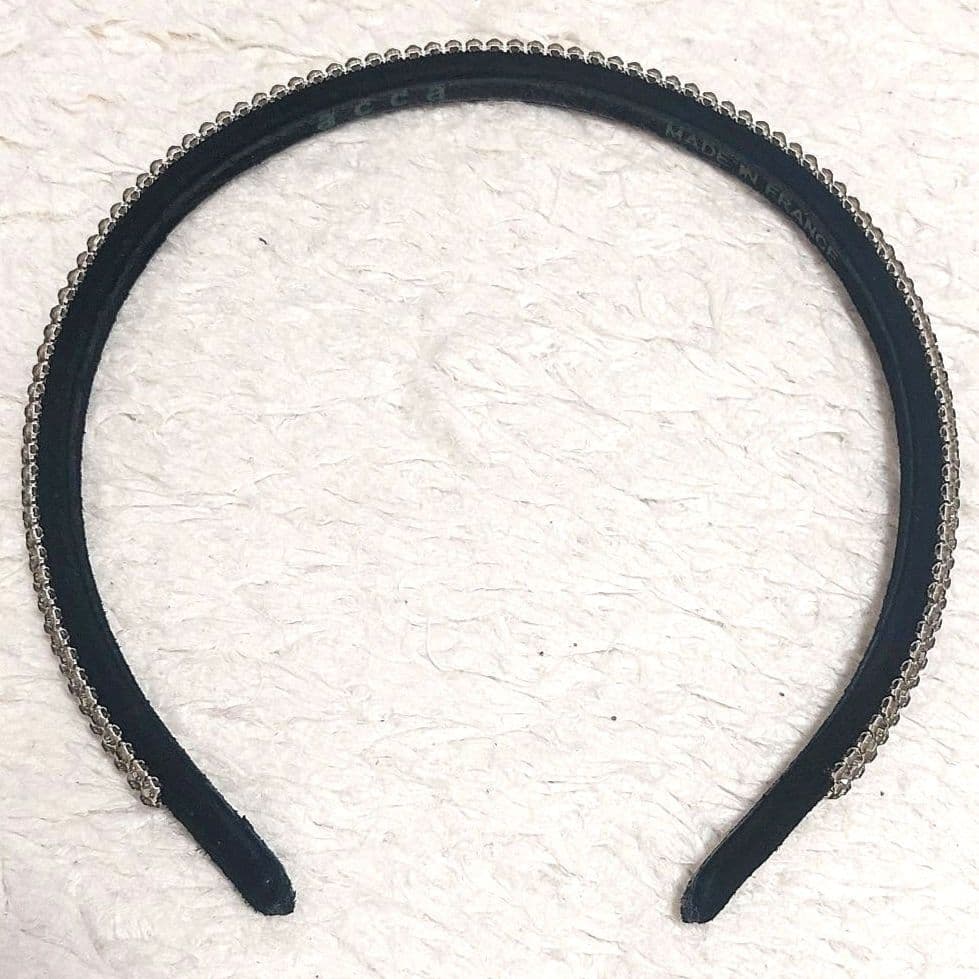 美品 acca 3連 スワロフスキー ラインストーン カチューシャ シルバー黒