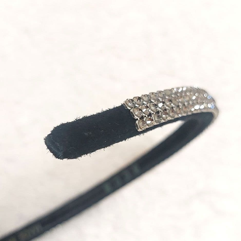 美品 acca 3連 スワロフスキー ラインストーン カチューシャ シルバー黒