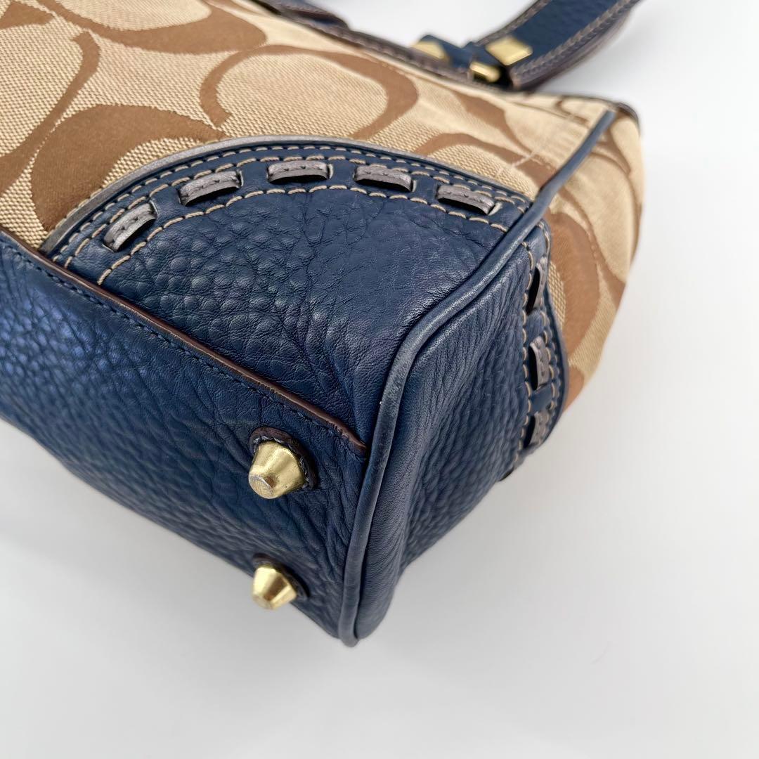 バッグ Vintage Coach Handbag Studs Navy y2k