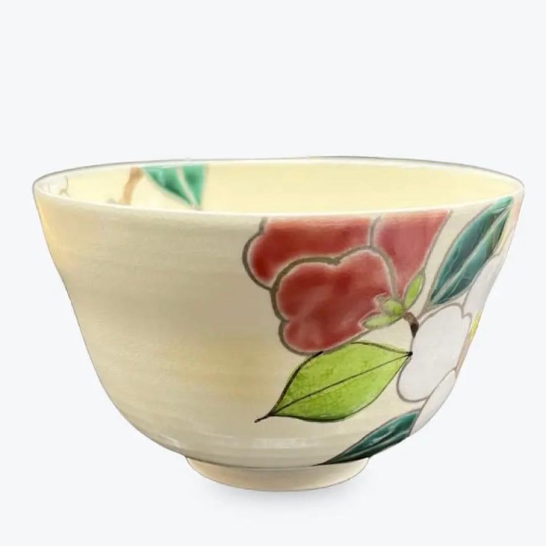 茶碗　紅白椿　抹茶茶碗　抹茶碗
