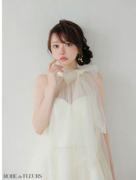 520ROBE de FLEURS ハイネックミニキャバドレス S