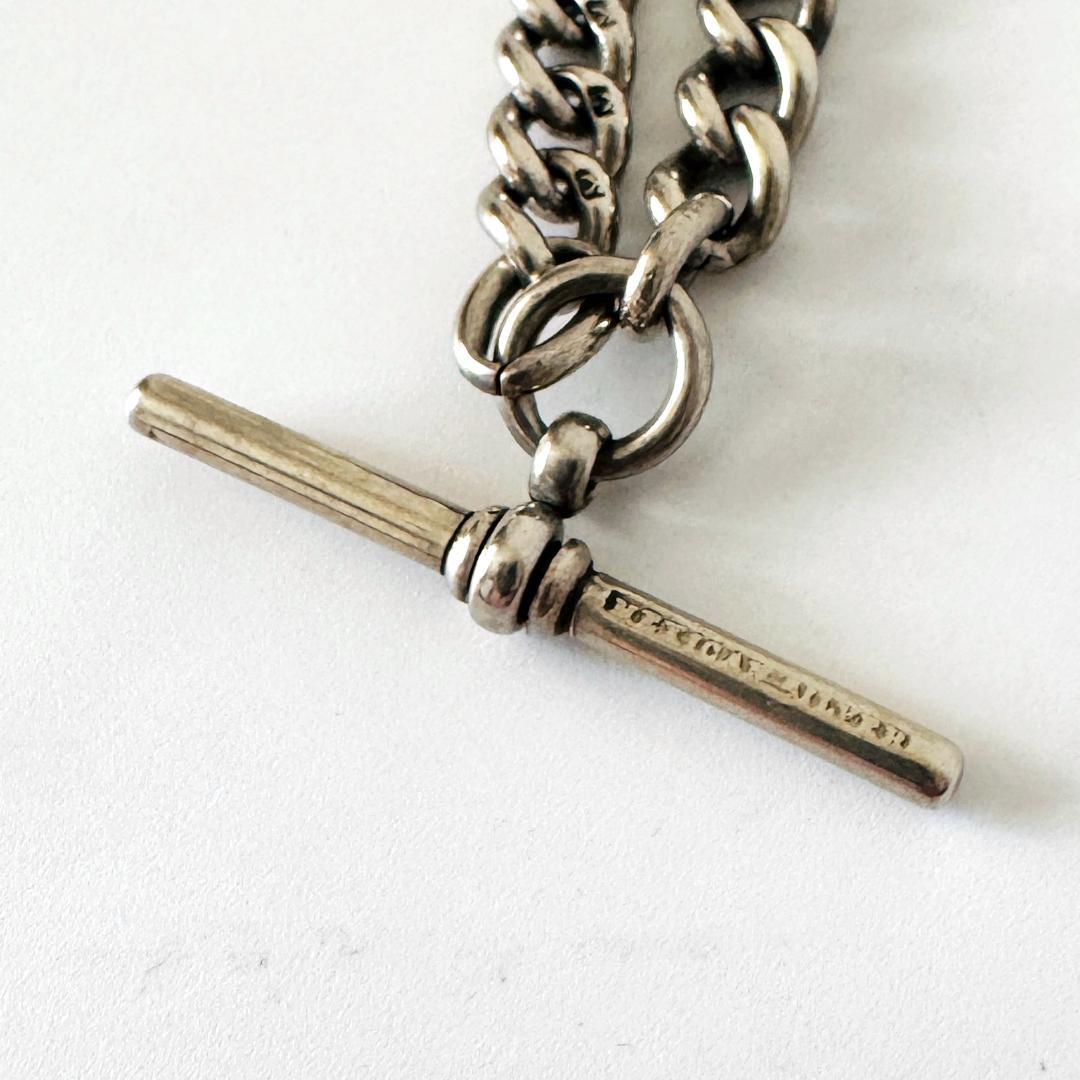 ★メキシカンシルバー★アルバートチェーン/シルバープレート/アンティーク