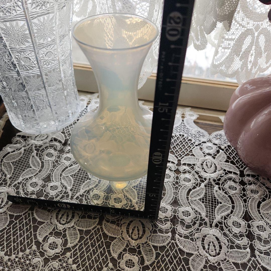 フランスアンティーク オパールセントフラワーベース