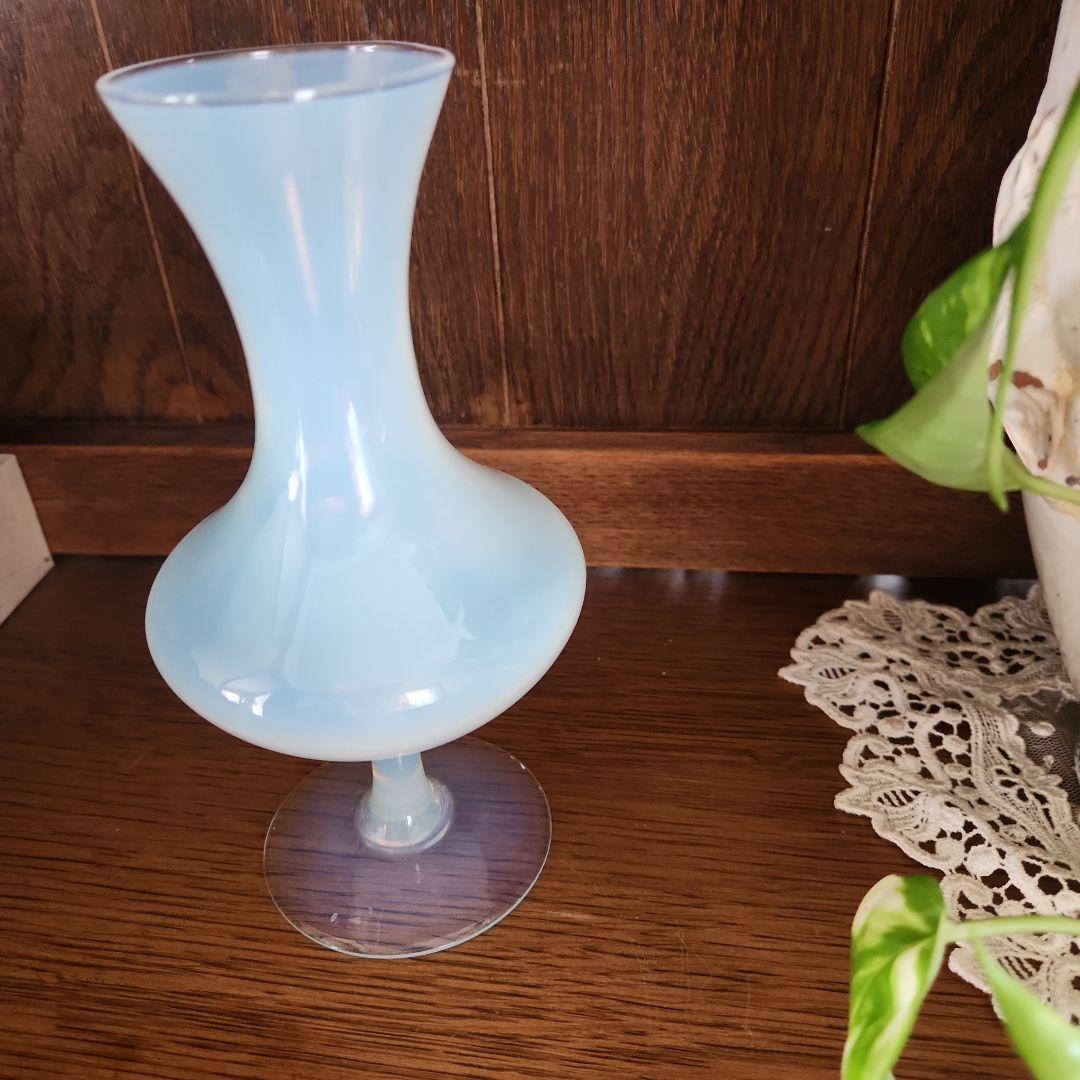 フランスアンティーク オパールセントフラワーベース