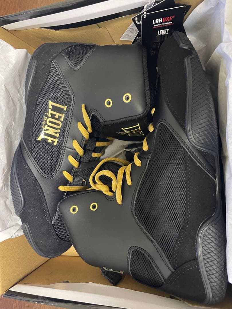 LEONE 1947 ボクシングシューズ ブラック/ゴールド