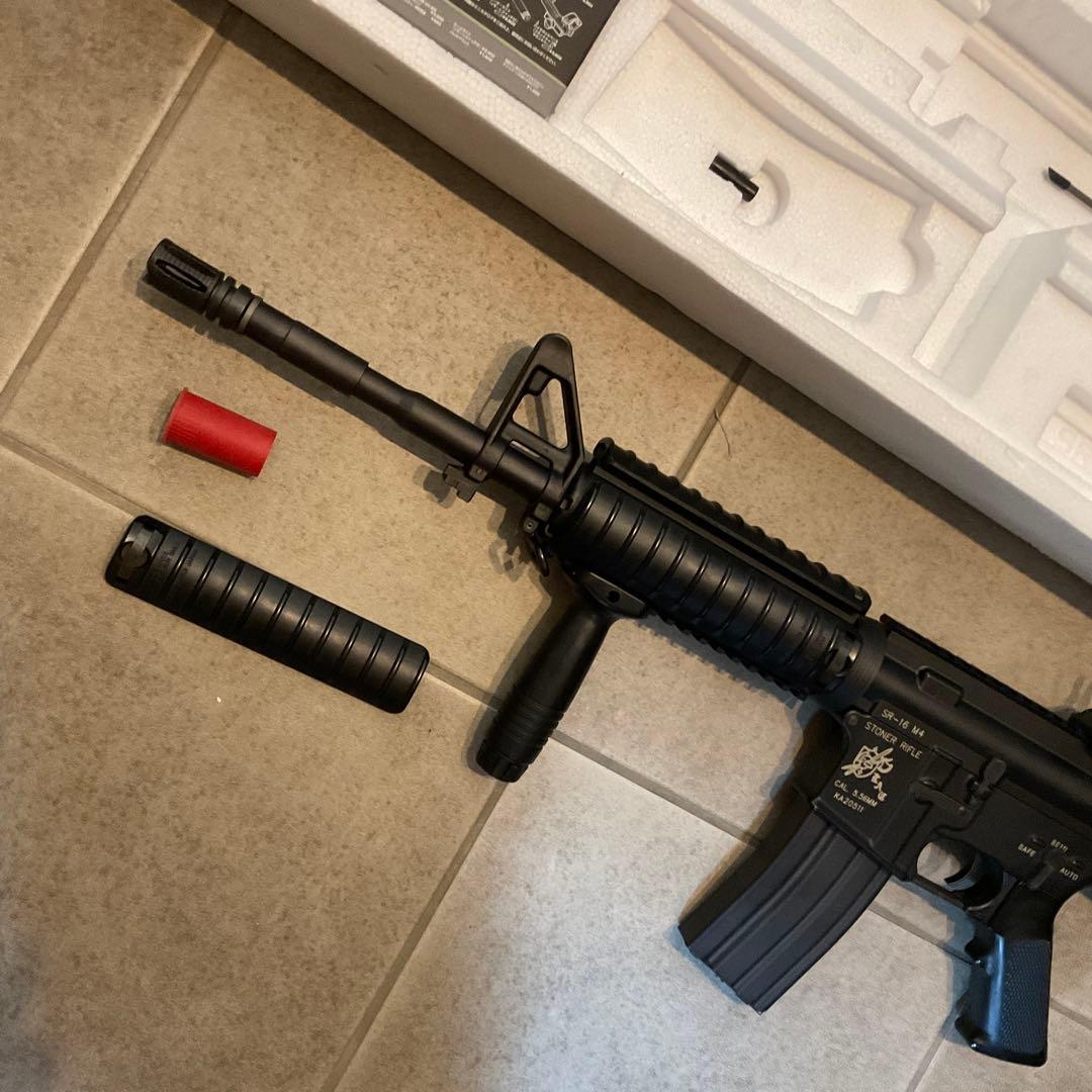 美品93m/s東京マルイ純正電動ガンナイツM4SR-16＋300連MGメンテ済