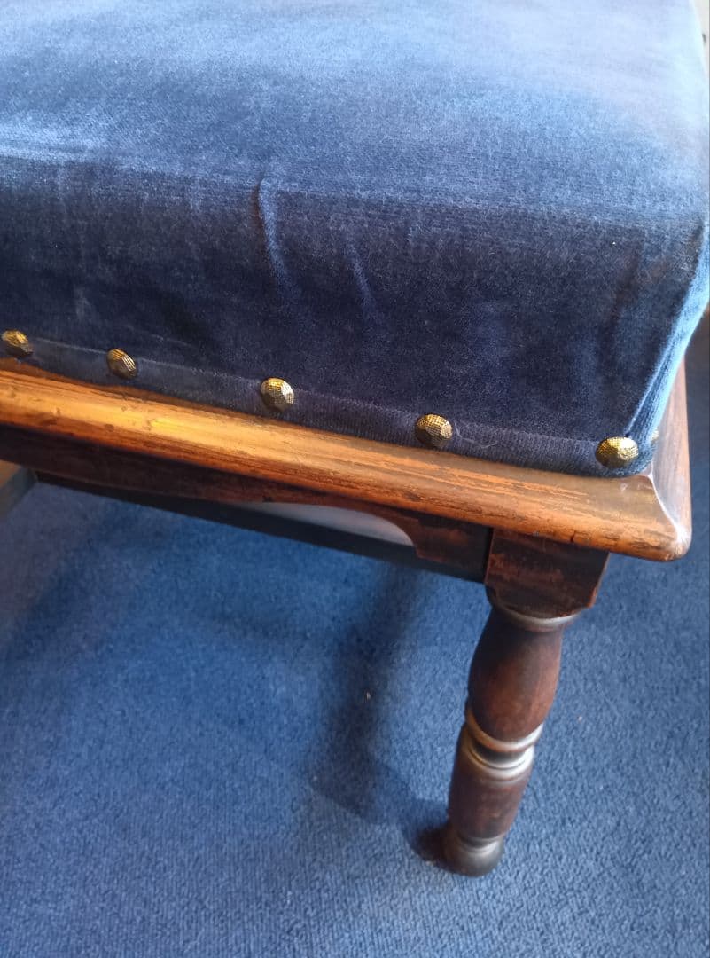 木製クラシックスツール ネイビー　ヴィンテージ　レトロ