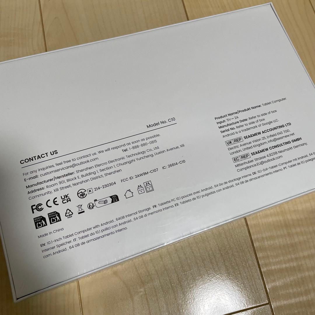 タブレット 10インチ android 15 wi-fiモデル 白 20GB