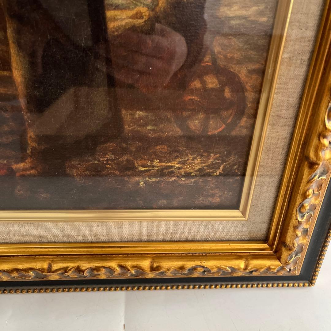 【新品】ジャン=フランソワ・ミレー 晩鐘 絵画 複製画 高級額装ブラックゴールド