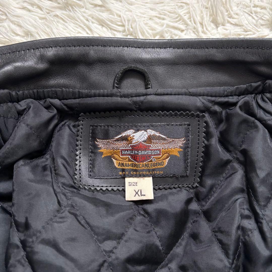 美品【ハーレーダビッドソン】シングルライダースジャケット 革ジャン　XL