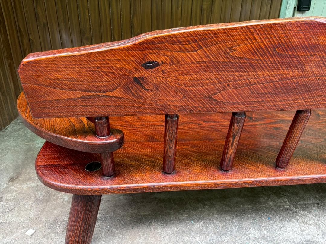 ベンチチェア　工房 我楽堂　無垢材　漆仕上げ　長椅子　民藝　幅190ｃｍ