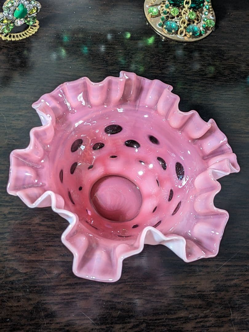 フェントン　ドット　クランベリーフリルボウル　お値下げ中