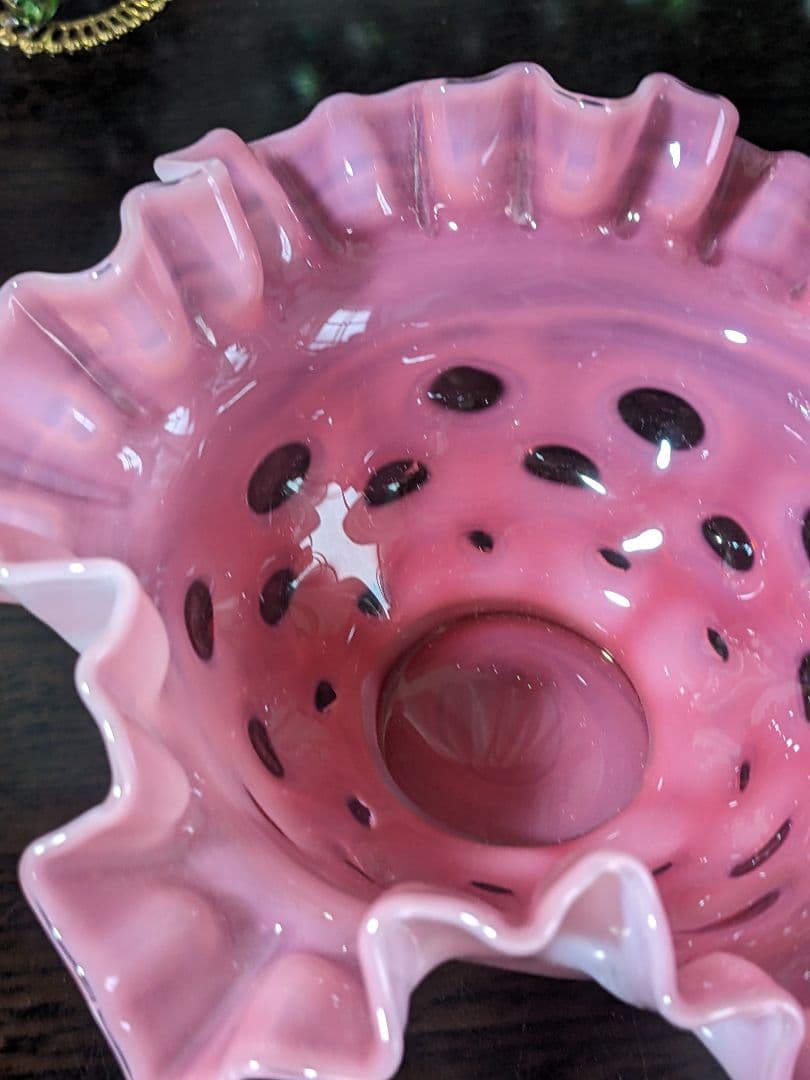 フェントン　ドット　クランベリーフリルボウル　お値下げ中