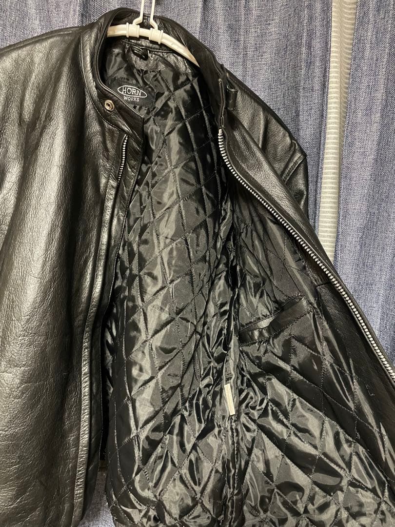 HORN WORKS 5Lブラック シングルライダースジャケット