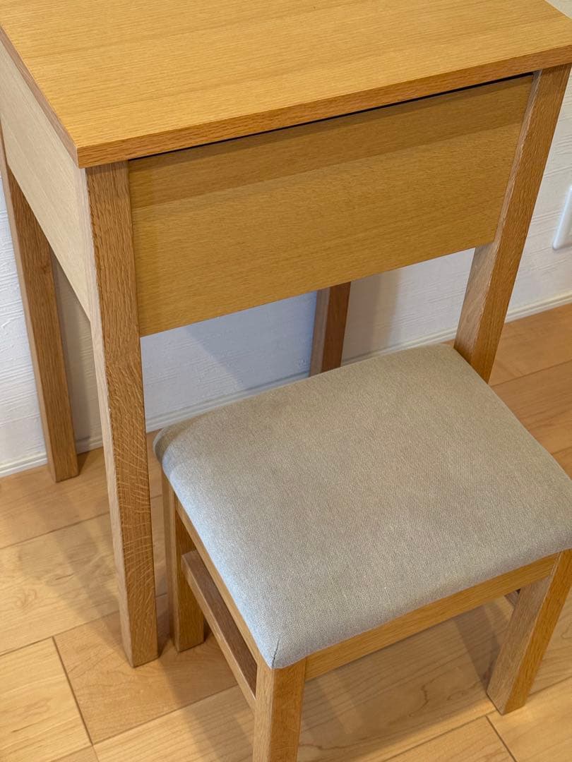 無印良品　ドレッサー　椅子付き　(オーク材)