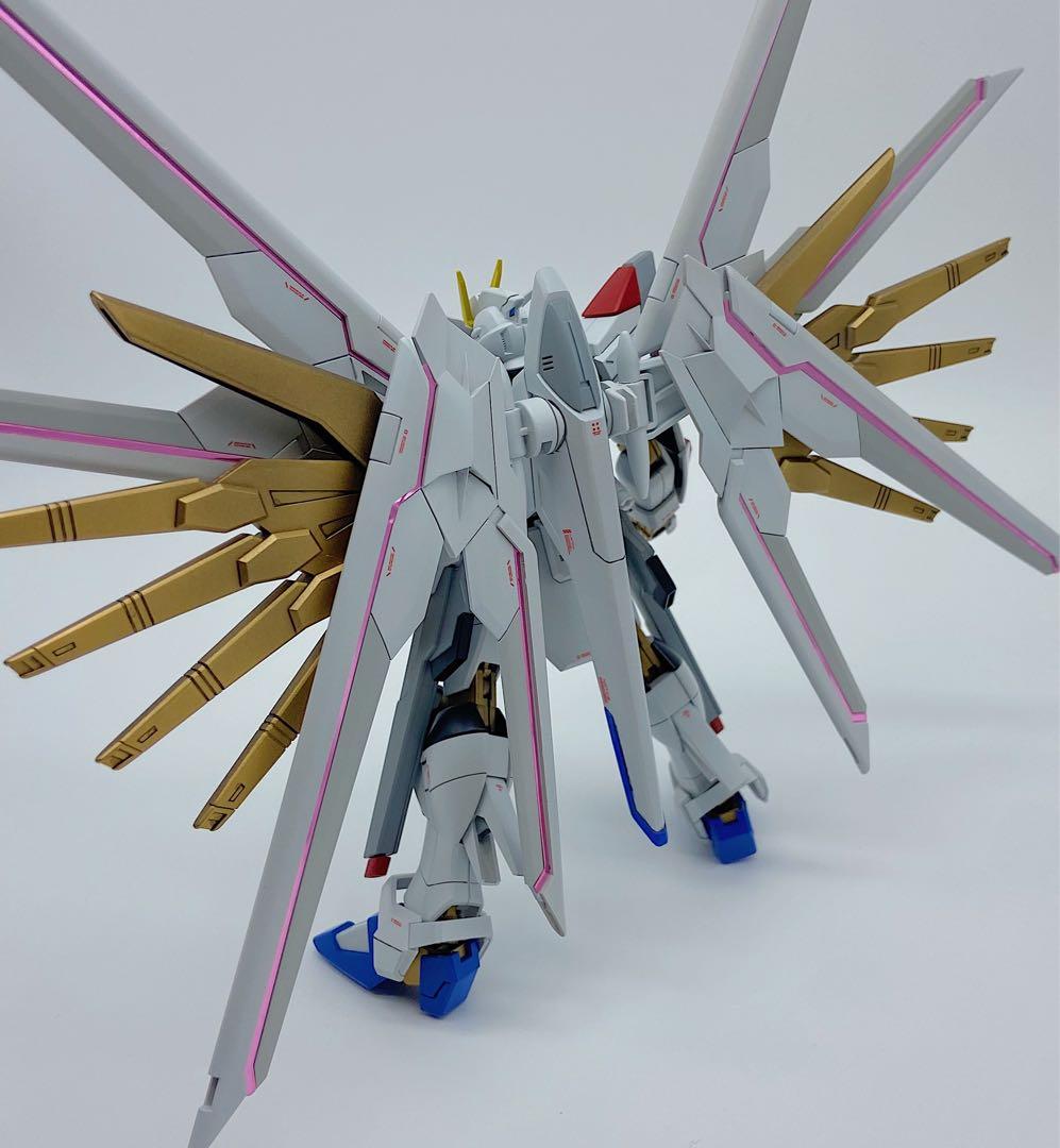 HGマイティーストライクフリーダムガンダム　全塗装　完成品　スタンド付き