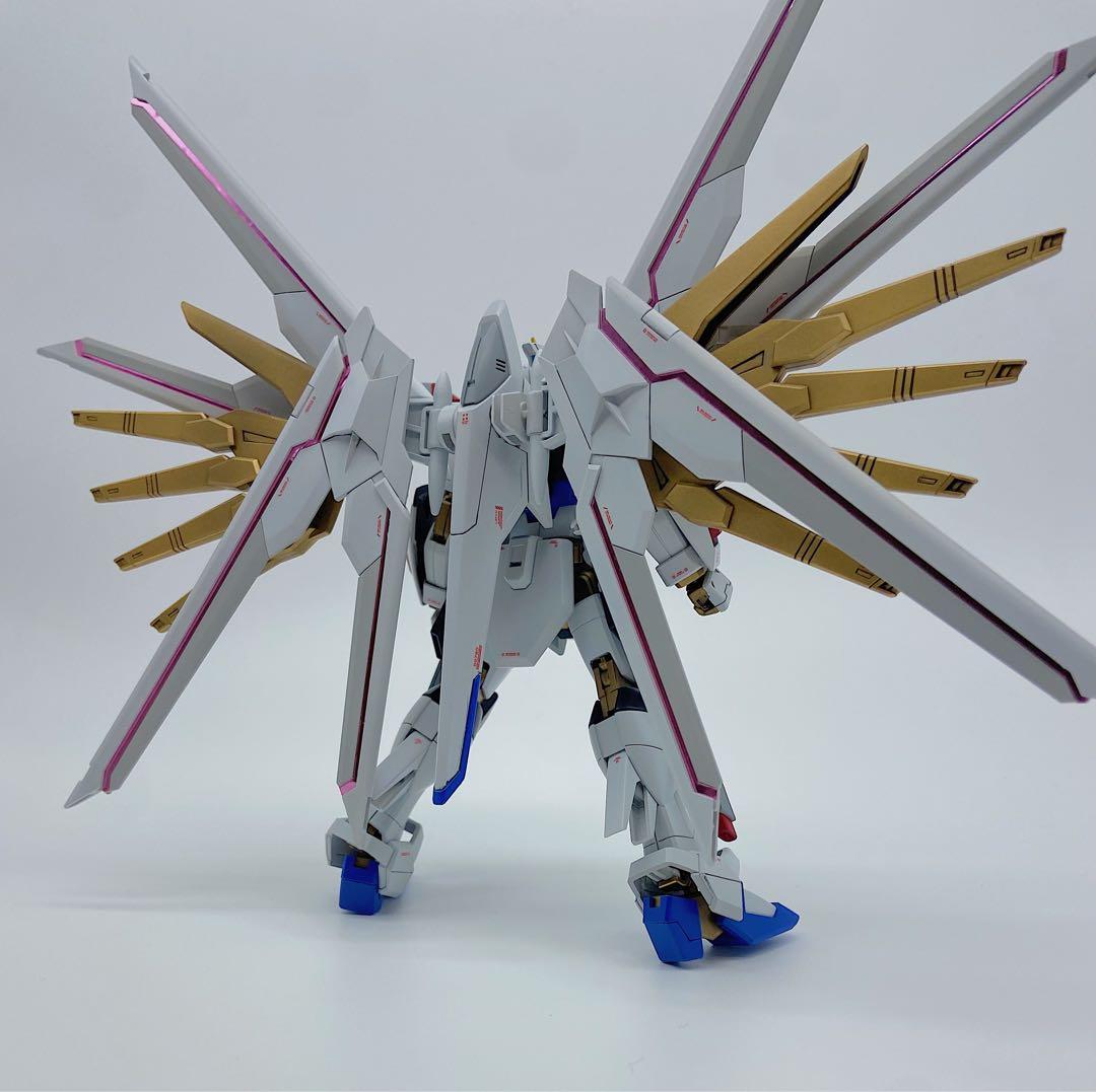 HGマイティーストライクフリーダムガンダム　全塗装　完成品　スタンド付き