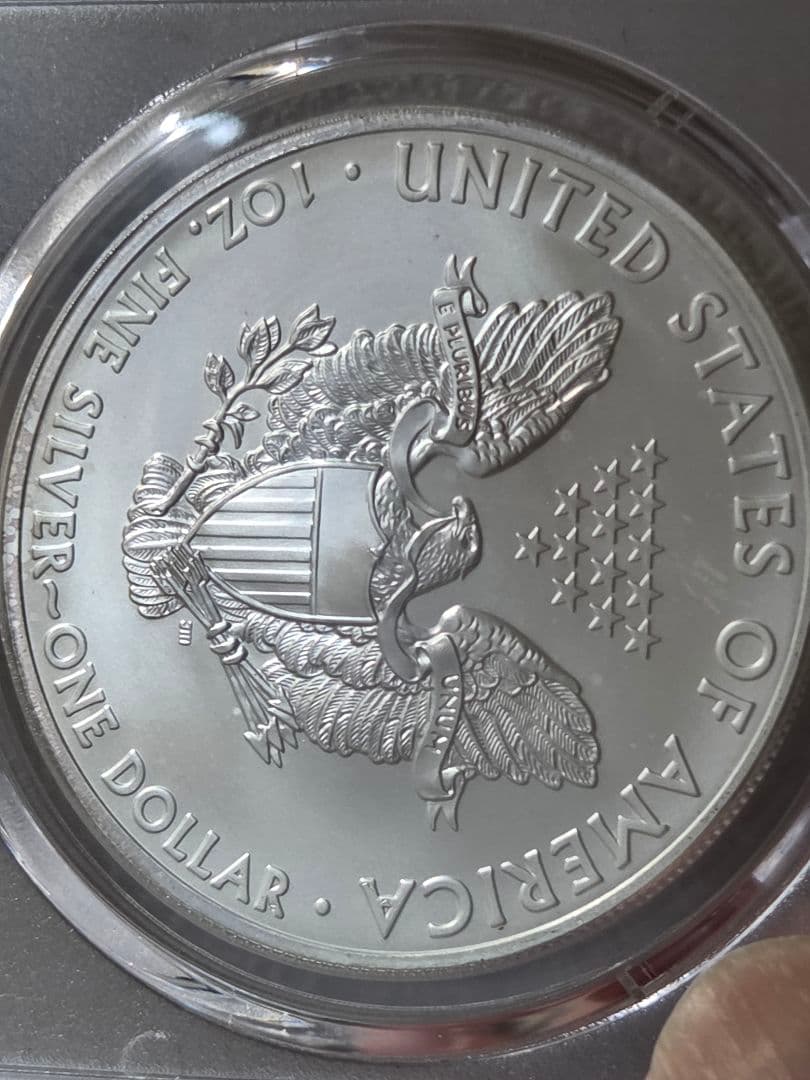 (MS70)アメリカ合衆国　シルバー イーグル銀貨　2013 S サイン入り