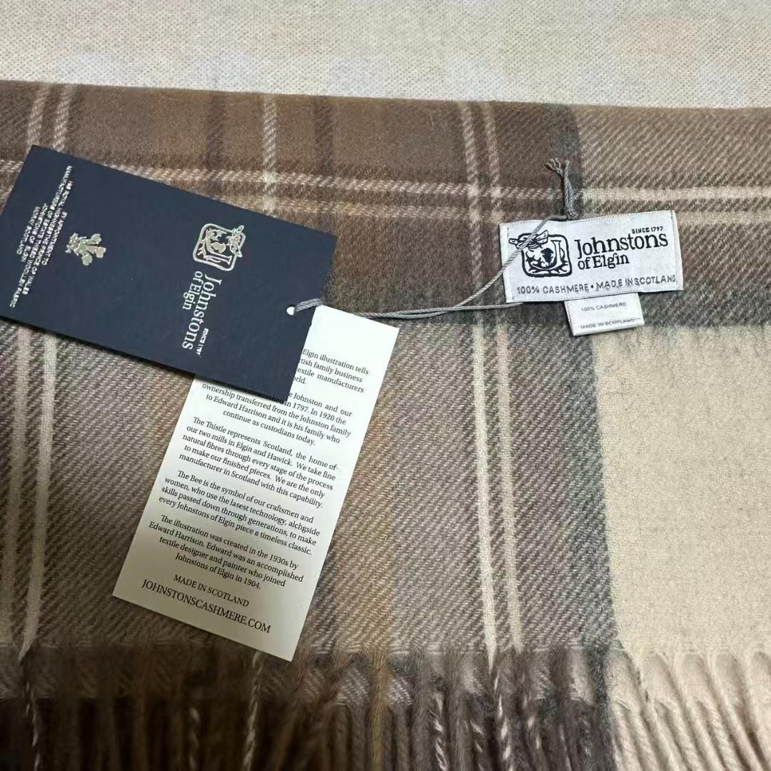 ソ*ゴ様 Johnstons ジョンストンズ カシミア 大判 チェック ストール