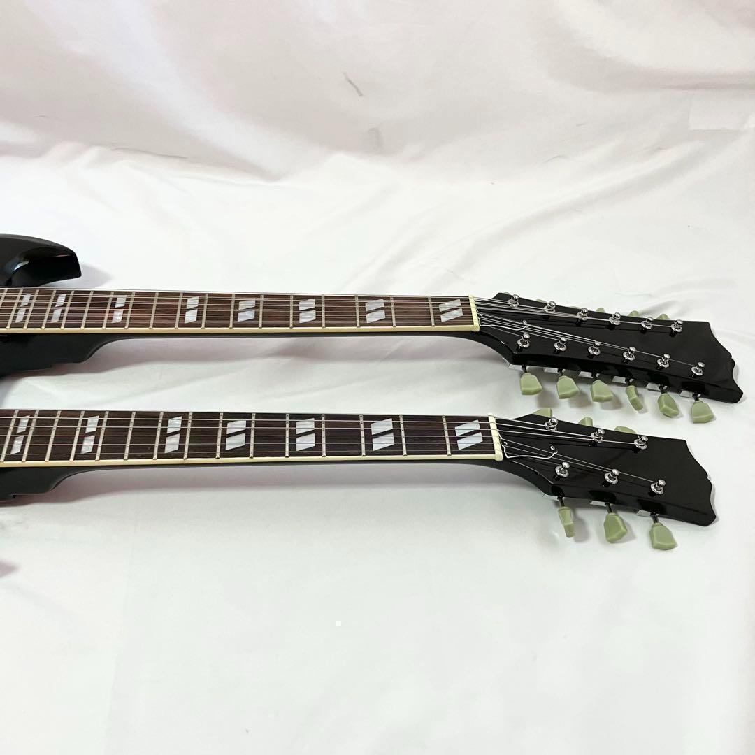【希少】12弦×6弦 ダブルネック エレキギター ブラック ハードケース付き