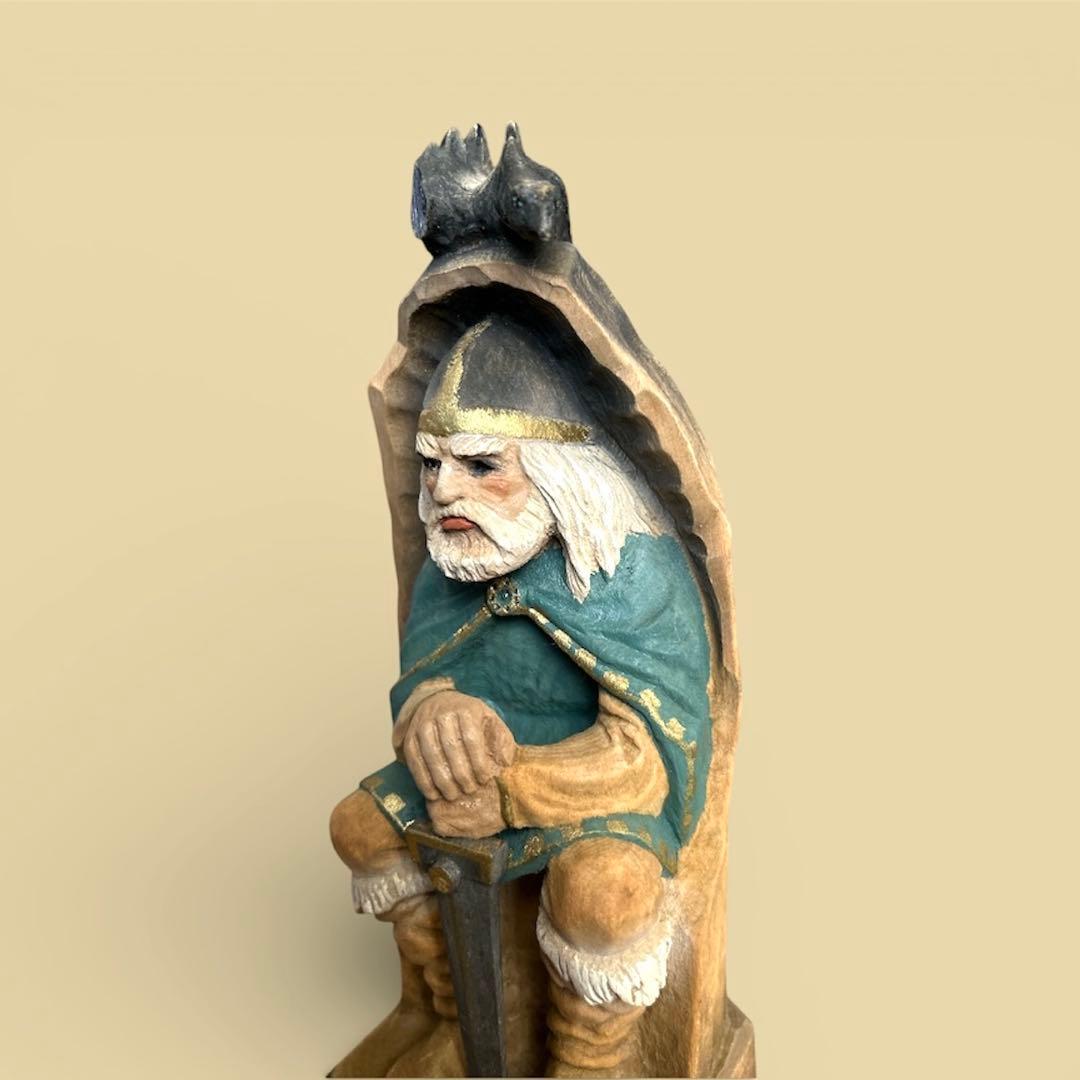 ノルウェー　ヘニング 木彫り　北欧神　オーディン　ヴィンテージ HENNING