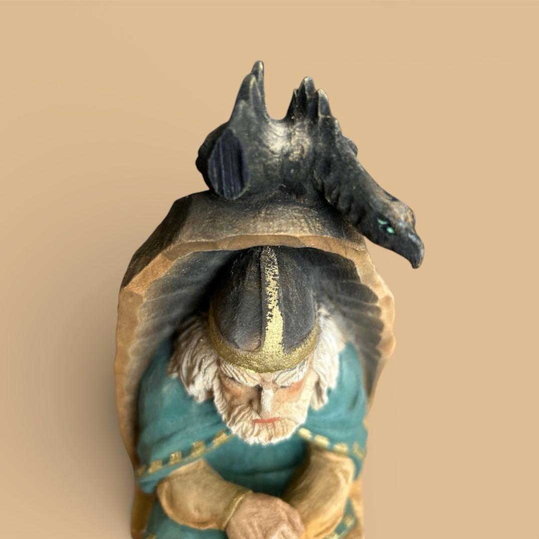 ノルウェー　ヘニング 木彫り　北欧神　オーディン　ヴィンテージ HENNING