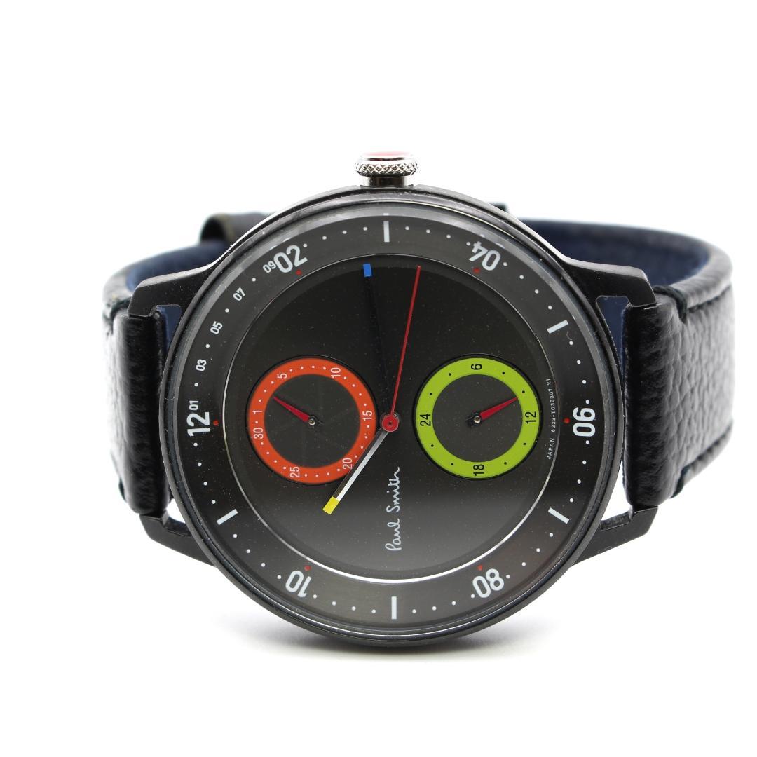 美品 ポールスミス 腕時計 2019本限定品 メンズ ブラック レザーベルト