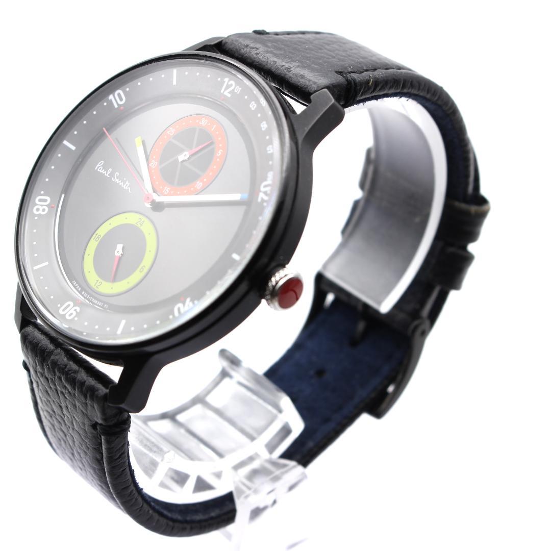 美品 ポールスミス 腕時計 2019本限定品 メンズ ブラック レザーベルト