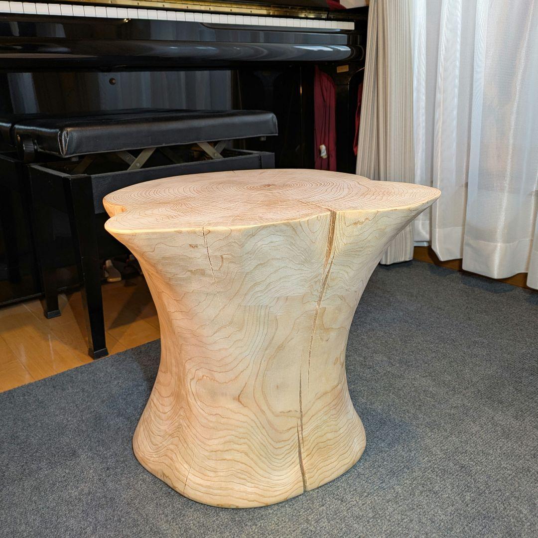 3104　檜　大型　切り株　丸太　テーブル　 スツール　高さ約42.5cm