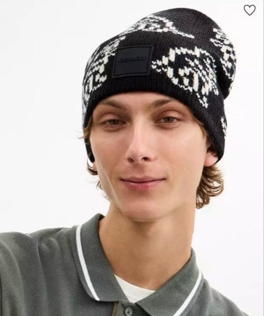 【新品未使用】COACHコーチ★ニット帽・ビーニー★ディノプリント 人気完売品