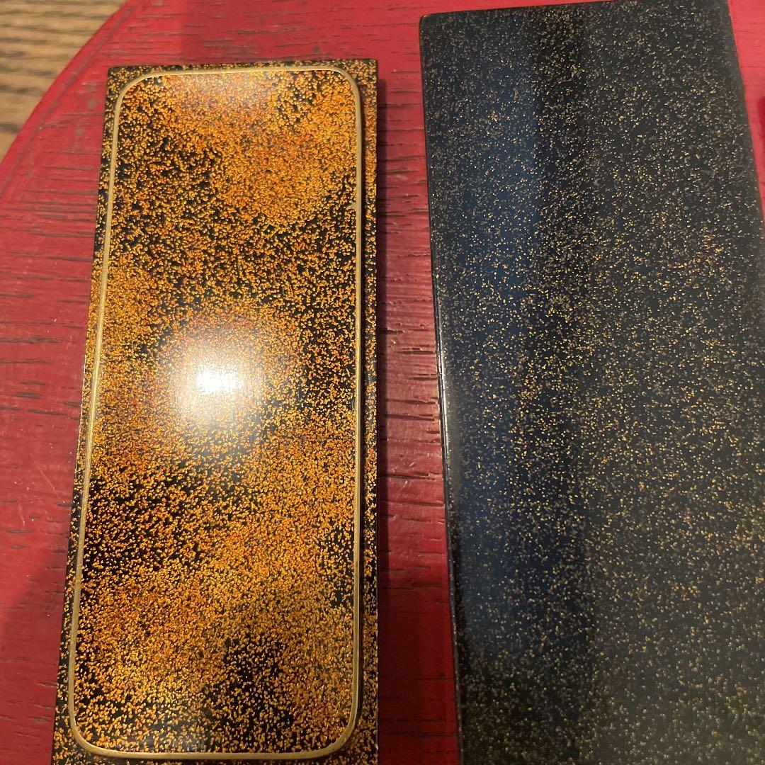 蒔絵梨地　小硯箱　銀水滴