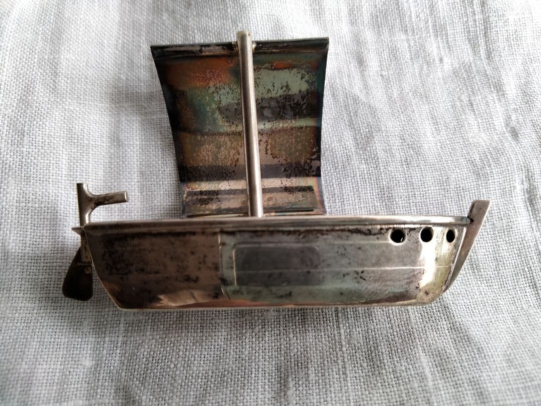 最終価格、日本製、工芸品、シルバーテ−ブルウェアー帆掛け船、二艘セット