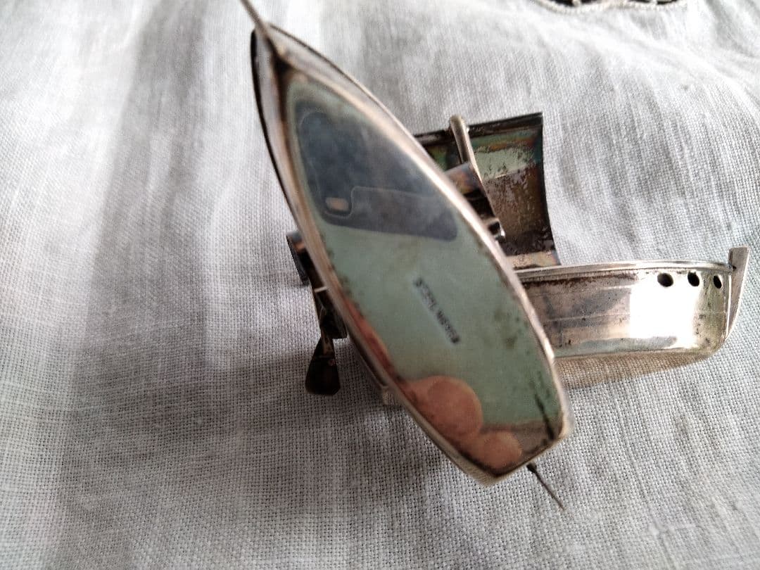 最終価格、日本製、工芸品、シルバーテ−ブルウェアー帆掛け船、二艘セット