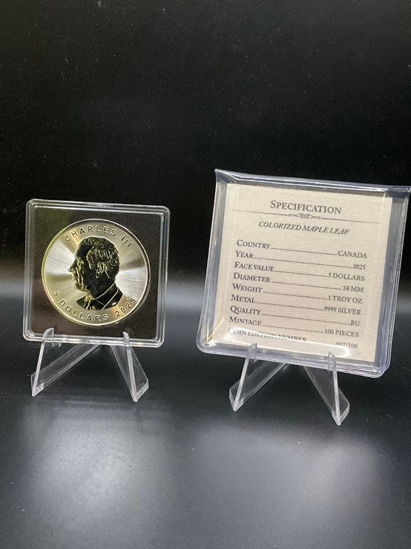 2025年カナダ ステンドグラス風 フェアリー（妖精） 1オンス カラー銀貨