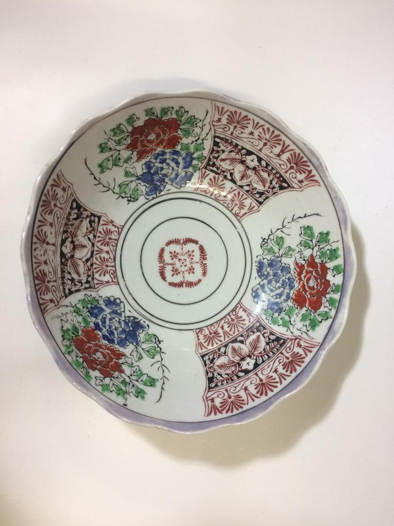 ★幕末～明治★　古伊万里　染錦　深鉢＿2/寿