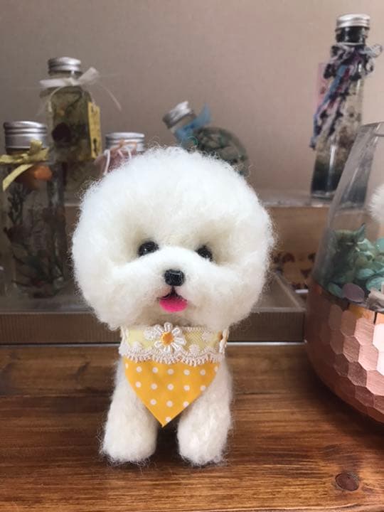 羊毛フェルト　ビションフリーゼ