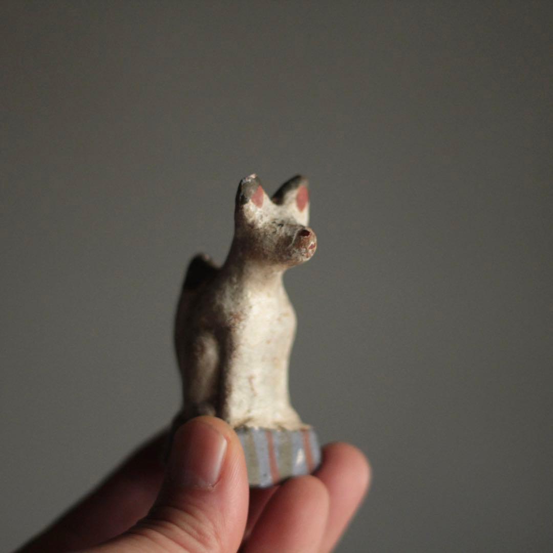 古作 土人形 狐 お稲荷さん 郷土人形 今戸人形 古道具 アンティーク オブジェ