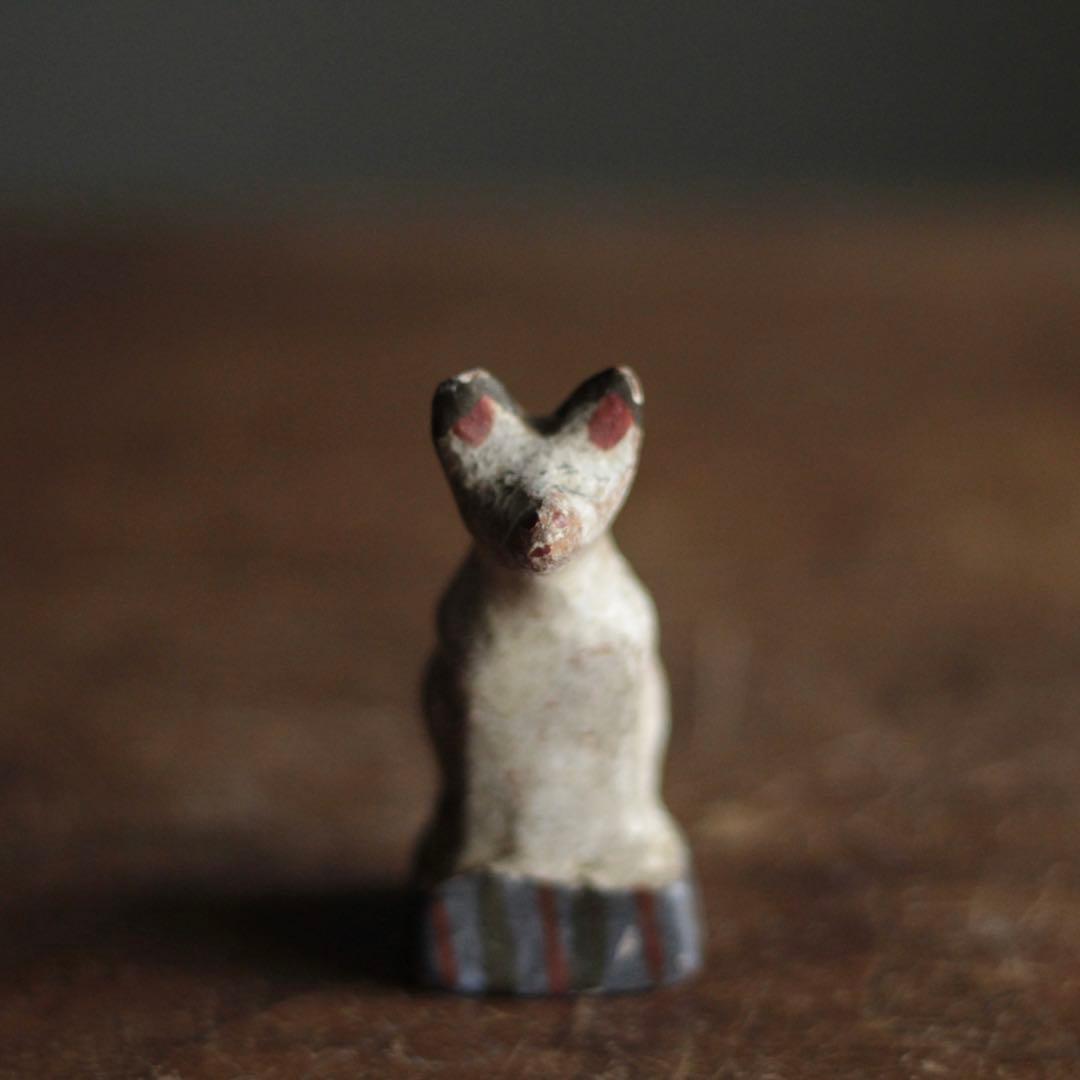 古作 土人形 狐 お稲荷さん 郷土人形 今戸人形 古道具 アンティーク オブジェ