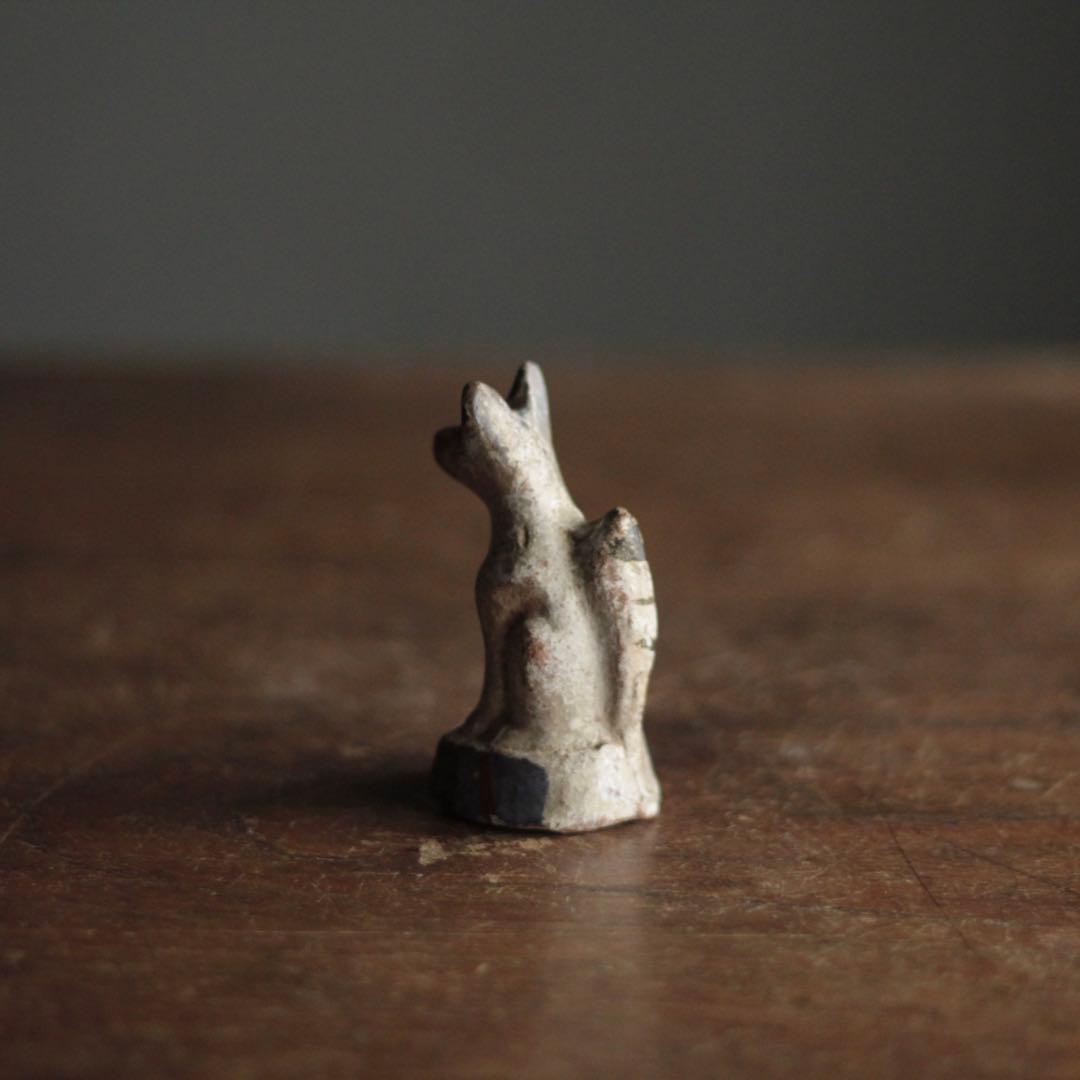 古作 土人形 狐 お稲荷さん 郷土人形 今戸人形 古道具 アンティーク オブジェ