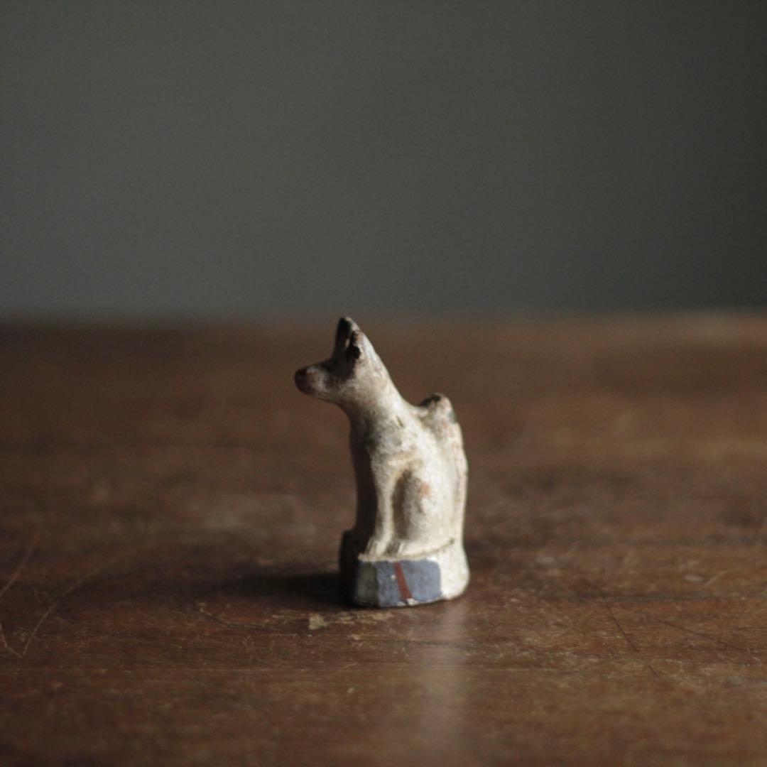 古作 土人形 狐 お稲荷さん 郷土人形 今戸人形 古道具 アンティーク オブジェ