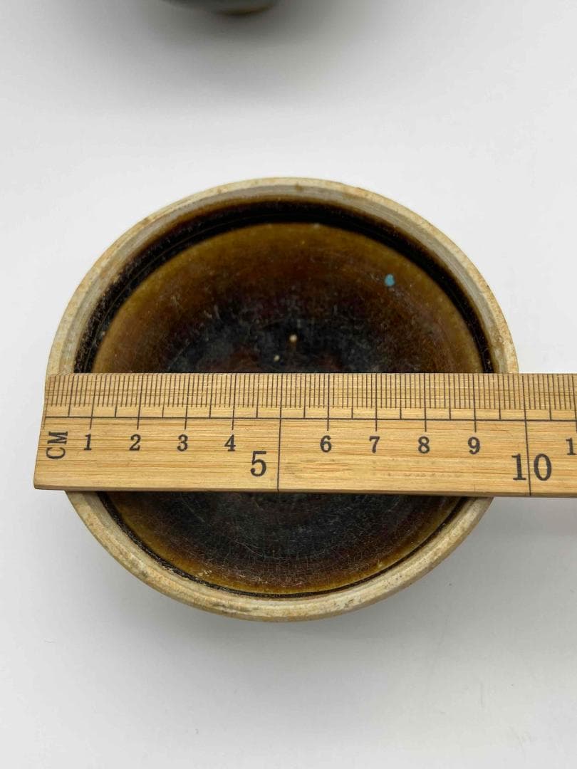 水芙蓉　遼から金時代 天目茶碗吉州窯茶盞宋時代黑釉窯変釉入茶碗(B-35)