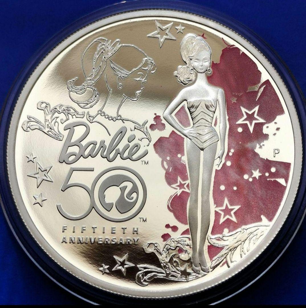 バービー50周年記念カラー1ドル銀貨（2009年ツバル）
