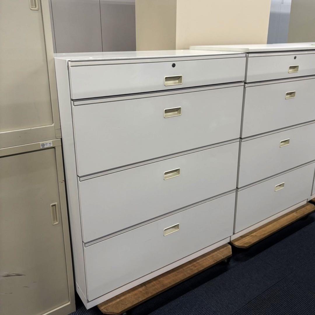 シンラインキャビネット 4段 HFM-109AFS-W9 鍵付き 静岡県富士市発