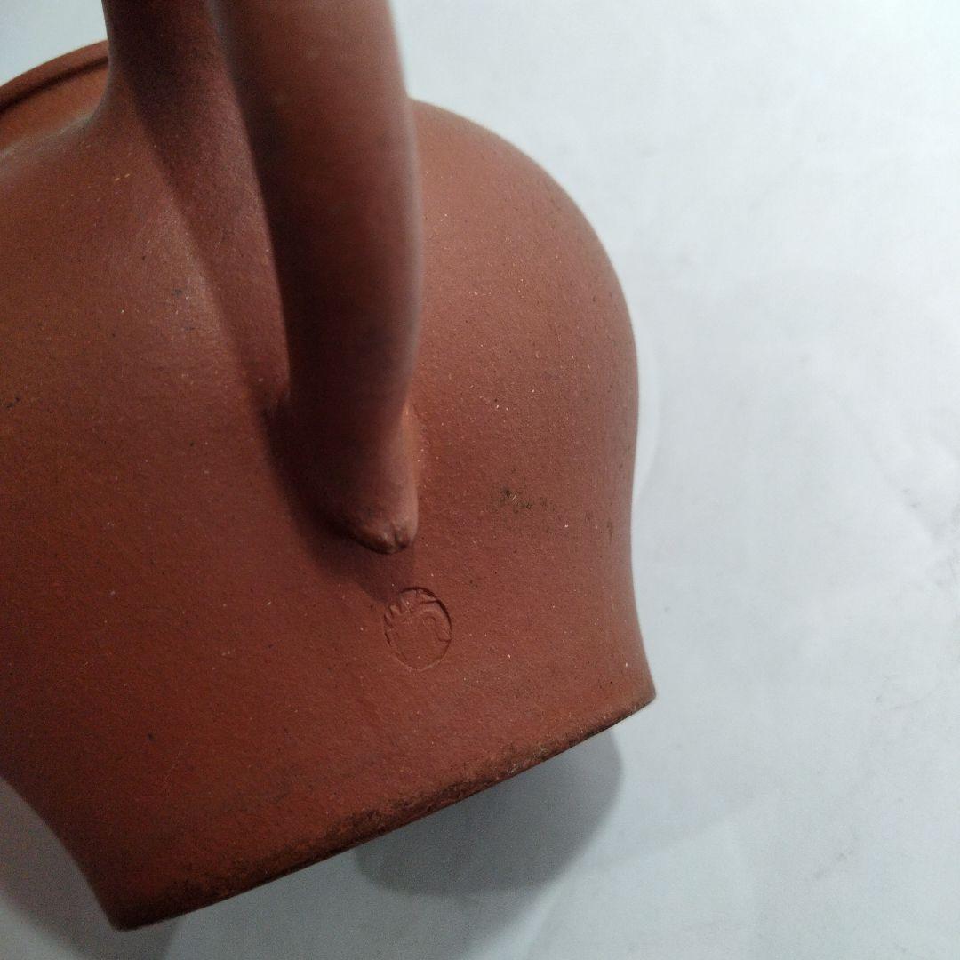 O85-15　中国古作　古い朱泥急須 在銘刻印有　D