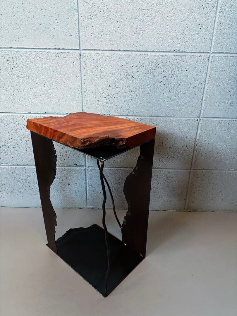 欅サイドテーブルコーヒーテーブルナイトテーブル観葉植物置き飾り台インダストリアル