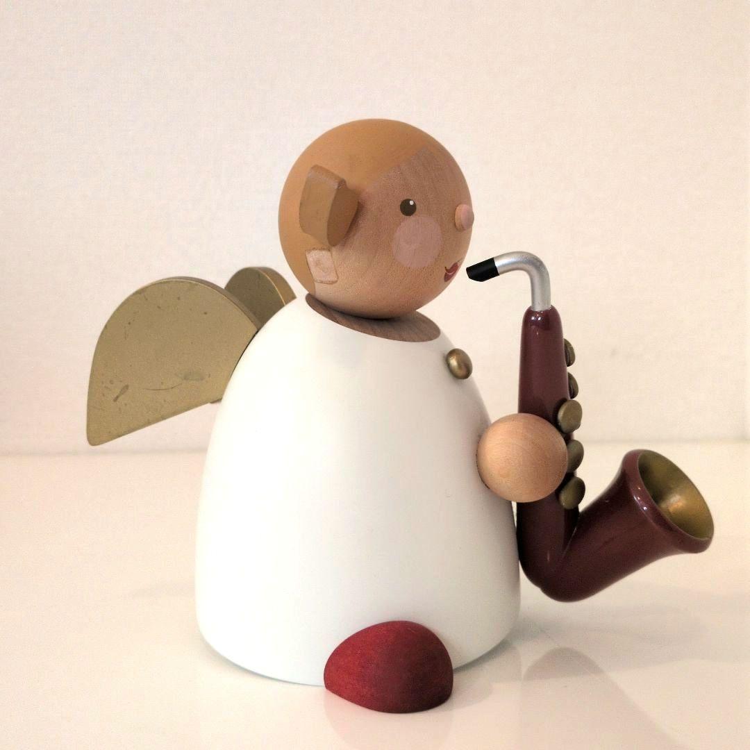 ギュンター・ライヒェル 木製人形 サクソフォンを吹く天使